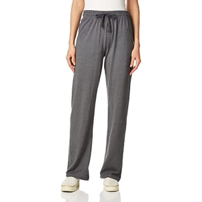 Image de Champion Pantalon en Coton pour Femme, de survêtement Tricot avec Cordon Serrage, Patch C, Entrejambe 80 cm, Granite chiné, Taille L