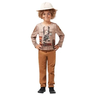 Image de Rubies 640787S Dino Explorer Kit de déguisement pour enfant Motif safari Jungle Zoo Taille S 3 4 ans Multicolore version anglaise