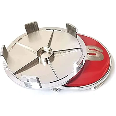 Image de GÉNERIC 4 Pièces Auto Cache Moyeux, pour BBS 56MM 60MM 65MM 68MM Centre De Jante Capuchons,68mm Red Silver