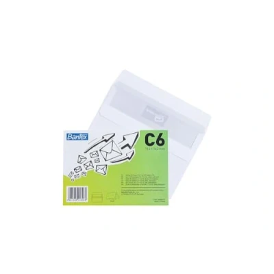 Image de Bantex Lot de 25 enveloppes autocollantes blanches Format C6 (114 x 162 mm)