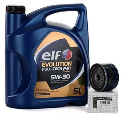 Image de Duo Kit Entretien Elf Evolution Full Tech Fe 5W 30 5 lts + Filtre d&#039;Origine 8200768913