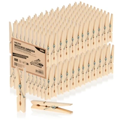 Image de COM FOUR® 240x Pinces à Linge en Bois de Bouleau Non traité pour Suspendre Les vêtements (240 pièces Bouleau)