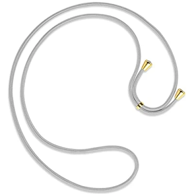 Image de mtb more energy® Bracelet de rechange pour Chaîne téléphone portable Gris argenté Avec embouts (doré) Cordon qualité supérieure corde