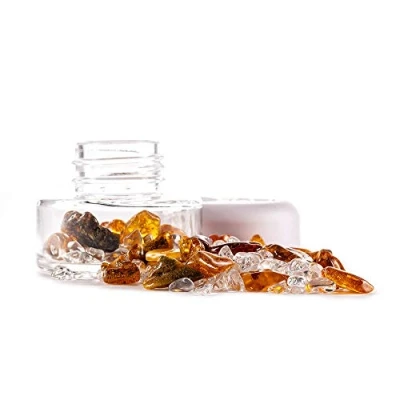 Image de VitaJuwel Inu! Crystal Jar Amber ++ Glass with Gems to Prepare elixirs Clear Quartz