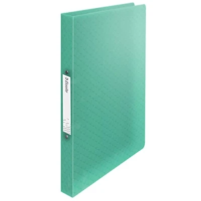 Image de Esselte Classeur à Anneaux, Capacité 140 Feuilles, Dos de 20 mm, A4 2 Couverture Souple, Maison / Bureau, Motif Texturé, Gamme Colour&#039;Breeze, Vert, 626243