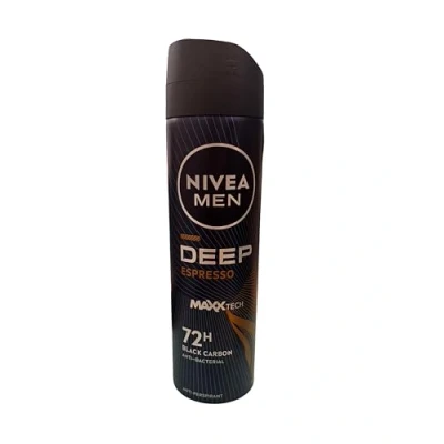 Image de Nivea Men Lot de 6 déodorants en spray anti transpirant pour homme, 150 ml, noir carbone foncé expresso