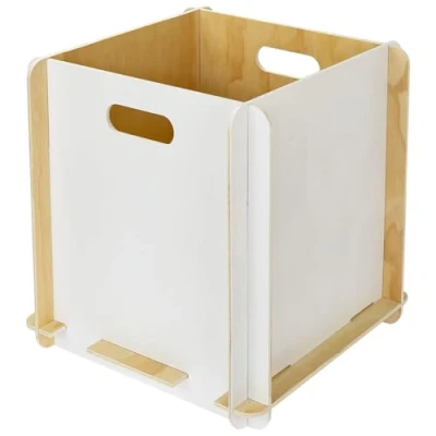 Image de HMF Boîte de rangement en bois à emboîter Convient pour Kallax 32 x cm Blanc