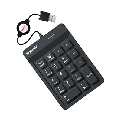Image de Clavier numérique KEYSONIC ACK 118 BK USB 2.0 QWERTY Noir