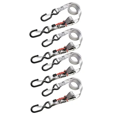 Image de Master Lock 3062EURDAT Sangles de tension Lot 4 1,80 m Doubles crochets en S et fermeture cliquet
