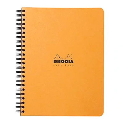 Image de RHODIA 193468C Cahier à Spirale (Reliure Intégrale) Notebook Orange A5+ 16 x 21 cm Ligné 160 pages Détachables Papier Clairefontaine 80 g/m² Couverture en Carte Enduite