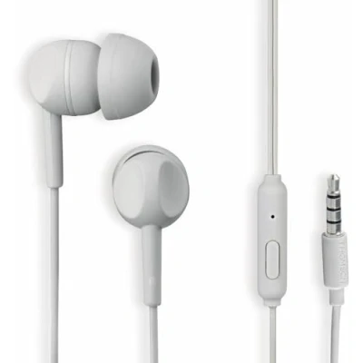 Image de THOMSON Ecouteurs Filaire Jack Intra Auriculaires avec Micro (Oreillettes filaires Intra, Prise 3.5 mm, et Fonction Télécommande, Compatible Samsung MP3 Tablettes Ordinateurs) Gris
