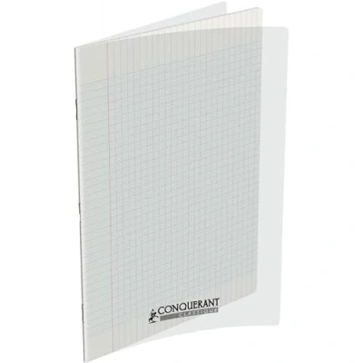 Image de Conquérant Cahier Classique 24x32cm Grands Carreaux Seyès 48 Pages Agrafées Couverture Polypro Incolore