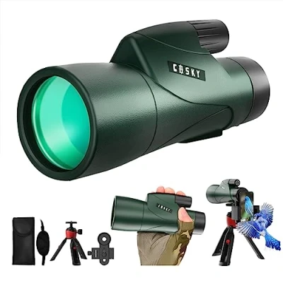 Image de Gosky Télescope Monoculaire, Piper de la Haute Définition 12x55 pour Adultes avec Prisme BAK4 et FMC, Léger Adaptateur Smartphone Adapté à l&#039;Observation des Oiseaux