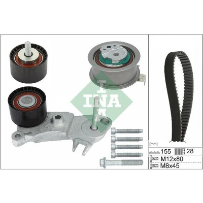 Image de INA 530 0762 10 Kit de distribution 155 VOLVO: V40 3/5 portes, XC60 I, V70 3