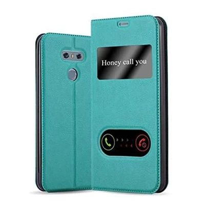 Image de cadorabo Coque pour LG G6 en Turquoise Menthe Housse Protection avec Stand Horizontal et Deux Fenêtres Portefeuille Etui Poche Folio Case Cover