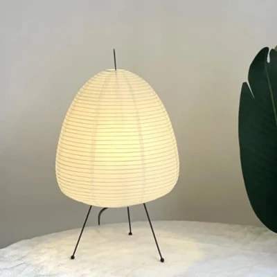 Image de GUANSHAN Lampe De Table En Papier Créatif Style Minimaliste Nuit Chevet Confortable Décorative Humeur Chambre Salon