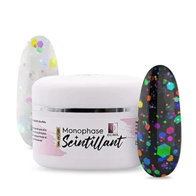Image de Gel Monophase UV / LED 3 en 1 (Base Construction Finition) 15 g Scintillant N5