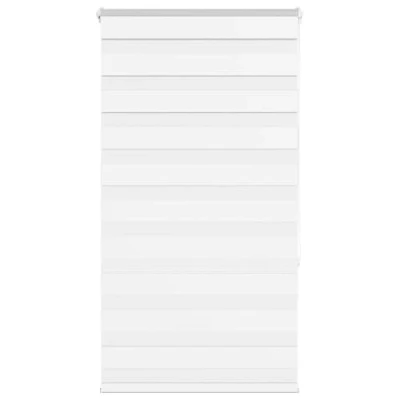Image de vidaXL Store zèbre Blanc 90x150 cm Largeur du Tissu 85,9 Polyester, à Enrouleur zébré, zébré pour fenêtre, vitre