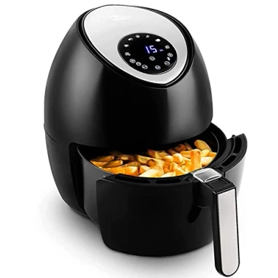Image de Friteuse sans Huile 4.5L,Uten à Air Électrique 1500W, Écran Tactile LED avec 7 menus prédéfinis, Minuteur et Température Téglable, Automatique Faible en Matières Grasses