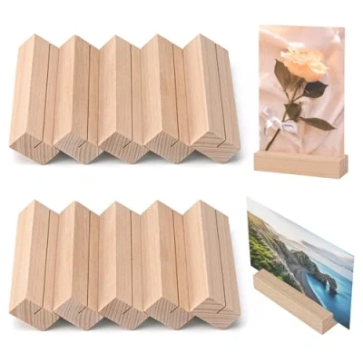 Image de MumdoYAL 10 pièces porte carte bois，porte photo，porte menu，porte nom table，support bois，Pour les mariages et fêtes