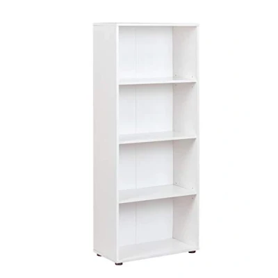 Image de Inter Link Bibliothèque Etagère 4 niches réglable en hauteur Pour Bureau Salon Entrée Arco 3 Dimensions in cm P: 30 x l: 60 H: 145 Couleur blanc