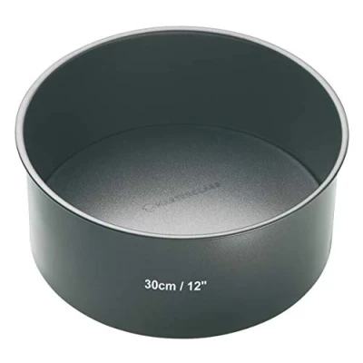 Image de MasterClass Moule à Gâteau Profond avec Antiadhésif PFOA et Fond Souple, Acier au Carbone 1 mm, Rond de 30 cm (12&#039;&#039;), Gris