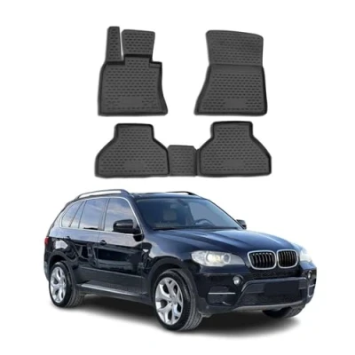 Image de OMAC 3D Tapis de Sol Compatible avec BMW X5 E70 2006 2013 en Caoutchouc Noir