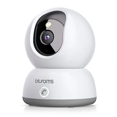 Image de blurams Caméra Surveillance WiFi Intérieur 2K,Camera Bébé 360, Interieur pour Bébé/Animaux, Vision Nocturne,Appel en Une Touche,Audio Bidirectionnel,Compatible Alexa et Google Assistant