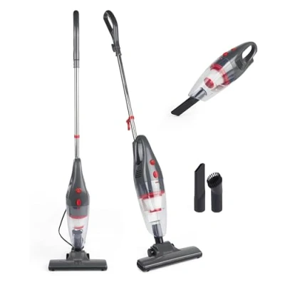 Image de Beldray BEL0770N GRY aspirateur à main sans fil multifonction 2 en 1, léger, vertical multi surfaces, sac, filtre HEPA, réservoir poussière de 1 L, 600 W, suceur plat/brosse, gris