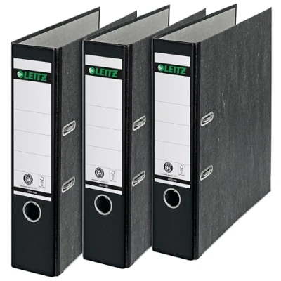 Image de Leitz 310305095 Classeur 180A Format A4 Dos large Noir Lot de 3 (Import Allemagne)