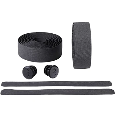 Image de BBB Ruban réfléchissant pour guidon de vélo, bande poignée en gel réfléchissante, vélos route, urbain, VTT, antidérapant, comprend des bouchons guidon, BHT 17, noir, taille unique