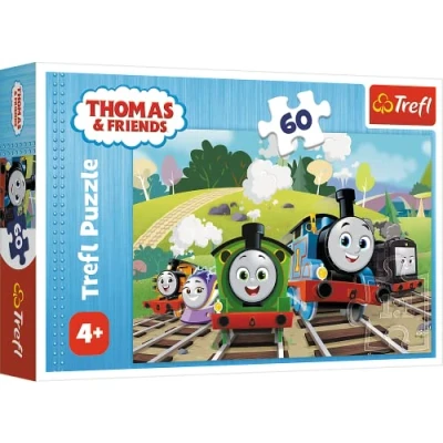 Image de Trefl Friends, Tomek en Voyage 60 Pièces Puzzle Colorés avec Les Héros de Contes Fées Thomas et Ses Amis, Trains, Divertissement Créatif, Jeu pour Enfants Plus 4 Ans, 17379, Taille Unique