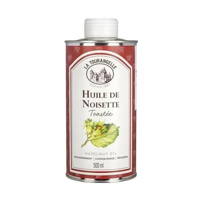 Image de La Tourangelle, Huile de Noisette toastée Sa saveur fruitée et pralinée sublimera vos salades, viandes pâtisseries Issue d’un savoir faire ancestral 500ml