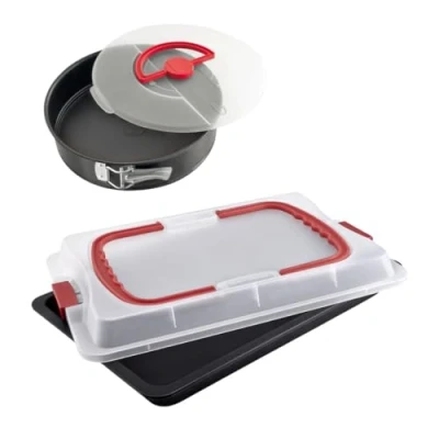 Image de Plaque de cuisson rectangle avec couvercle et moule à manqué Dr. Oetker Bake and Go