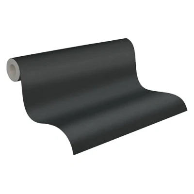 Image de A.S. Création Papier Peints Uni Cuba intissé 10,05m x 0,53m Noir Fabriqué en Allemagne 371781 37178 1