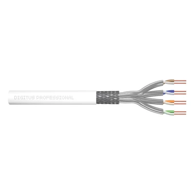 Image de DIGITUS 305 m Cat 7 Câble réseau SoHo S FTP (PiMF) Simplex BauPVO Dca LSZH Sans halogène 600 MHz Cuivre AWG 26/1 Compatible PoE LAN de pose Ethernet Blanc