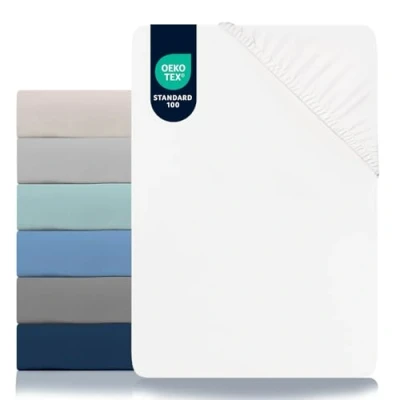 Image de Dreamzie Drap Housse 160 x 200 Microfibre (100% Polyester) Oeko Tex Matelas 160x200 Blanc Albâtre
