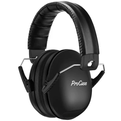 Image de Procase Casque Anti Bruit Enfant, Pliable Réglable Confortable, avec Une Atténuation de SNR 34dB, Serre tête Souple pour Milieu Bruyant ou Stressant Noir