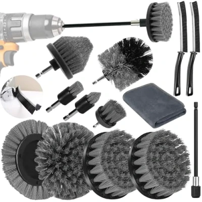 Image de Vleuexe Brosse Perceuse 13 Pcs Nettoyage,3pc Joint Carrelage,Brosse Nettoyage,Brosse pour Voiture,Brosse de Nettoyage,Carrelage Tapis Baignoire