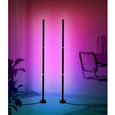 Image de Lampe RGB avec application et télécommande, Lampadaire LED Synchronisation Musicale de Sol Verticale à Changement Couleur 16 Millions pour le Salon, la Chambre Salle Jeux