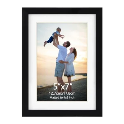 Image de EYMPEU Cadre Photo 13x18 avec Passe Partout pour Placer 10x15 CM ou Accrocher au Mur La Table
