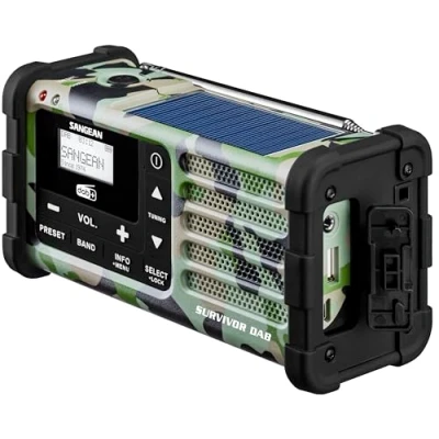 Image de Radio Dab Portable Sangean Survivor Camouflage Vert Bluetooth Batterie Intégrée