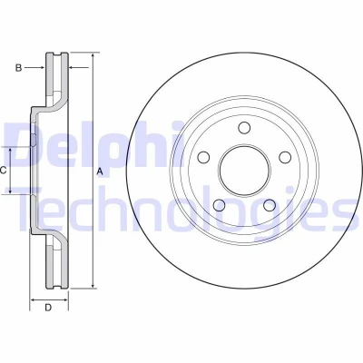 Image de DELPHI BG9121C Disque de frein 350 32 5 ventilé revêtu à haute teneur en carbone sans roulement roue, bague ABS JEEP: GRAND CHEROKEE 4