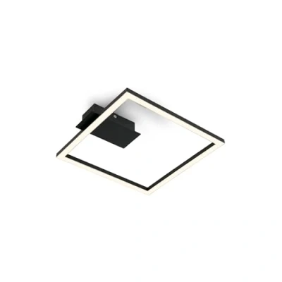 Image de BRILONER plafonnier LED Frame, blanc chaud, lampe 14W, de salon, chambre à coucher, 265x250x45 mm (LxlxH), noir