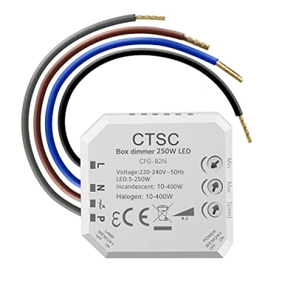 Image de CTSC gradateur de bord fuite Variateur d&#039;intensité encastré pour LED silencieux, adapté aux dimmables, lampe halogène （B2N)