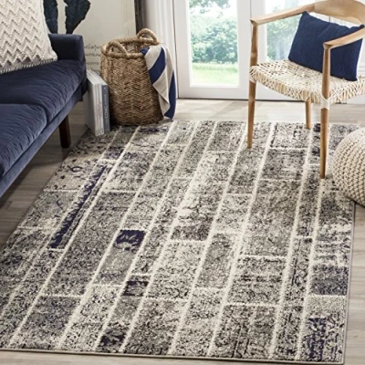 Image de Safavieh Grand Tapis de Salon rectangulaire pour Une Utilisation en intérieur, Polypropylène, Gris/Multicolore, 160 X 230 cm