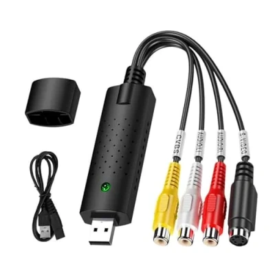 Image de USB Convertisseur Video Audio VHS VCR Hi8 Mini DV vers Analogique Numérique, Vidéo Carte de Capture Transfère Numérique pour Windows 11/10/8/7 / XP/Vista