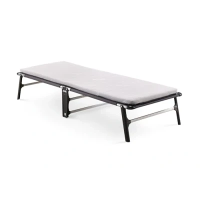 Image de JAY BE Value Folding Bed, Single, with Breathable Airflow Mattress Lit Pliant avec Matelas en Fibre électronique à Rebond, Métal revêtement Poudre, Noir, Simple