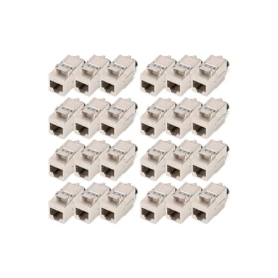 Image de DIGITUS Module Keystone Cat 8.1 24 pièces RJ45 Prise réseau Cat8 Blindé 2000 MHz 25GBase T &amp; 40GBase 25 Gbit/s 40 AWG 26/7 à 22/1 Montage sans Outils
