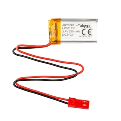 Image de Batterie au Lithium polymère LP601730 3,7 V 250 mAh AKYGA AKY0384 Li Po PCM JST 2 Broches Connecteur 2,54 15 cm
